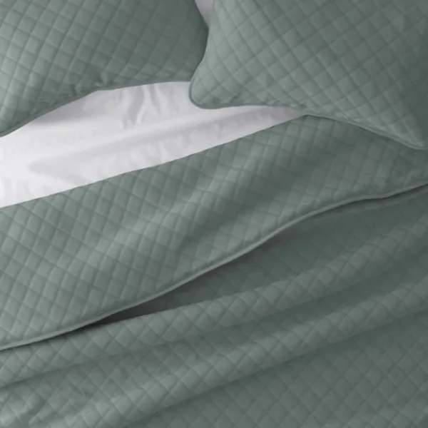 Quilts-Kirkland's Home Stitched Diamond 3-Pc. King Quilt Set Green