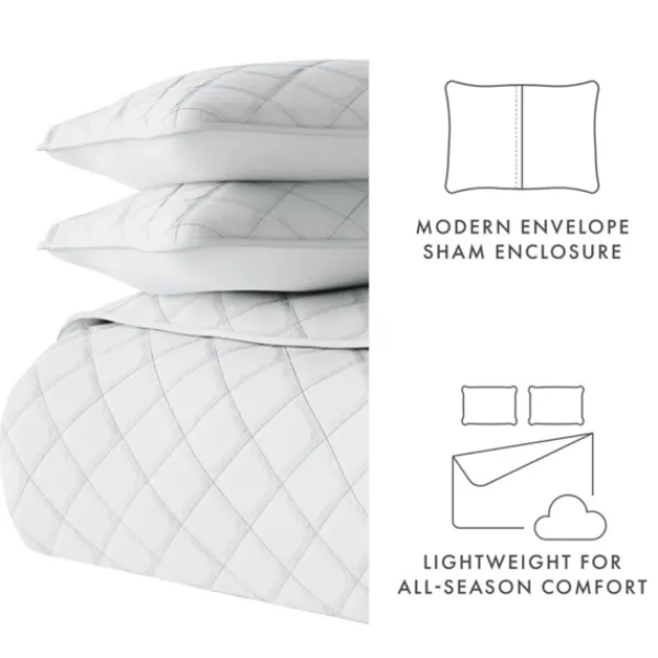 Quilts-Kirkland's Home Stitched Diamond 3-Pc. Queen Quilt Set Gray