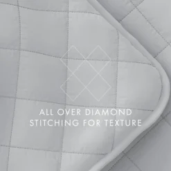 Quilts-Kirkland's Home Stitched Diamond 3-Pc. Queen Quilt Set Gray