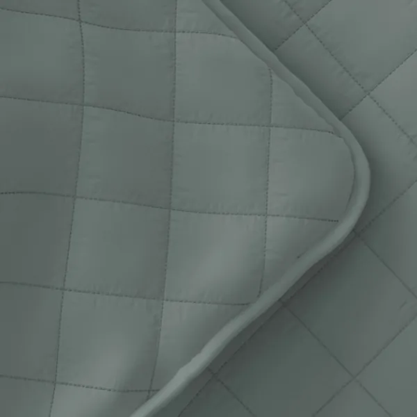 Quilts-Kirkland's Home Stitched Diamond 3-Pc. Queen Quilt Set Green