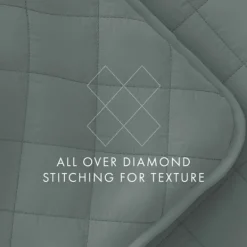 Quilts-Kirkland's Home Stitched Diamond 3-Pc. Queen Quilt Set Green