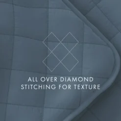 Quilts-Kirkland's Home Stitched Diamond 3-Pc. Queen Quilt Set Blue