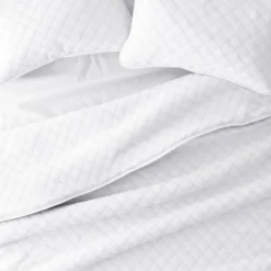 Quilts-Kirkland's Home Stitched Diamond 3-Pc. Queen Quilt Set White