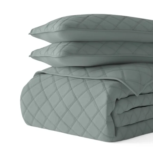 Quilts-Kirkland's Home Stitched Diamond 2-Pc. Twin Quilt Set Green