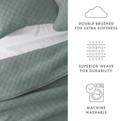 Quilts-Kirkland's Home Stitched Diamond 2-Pc. Twin Quilt Set Green