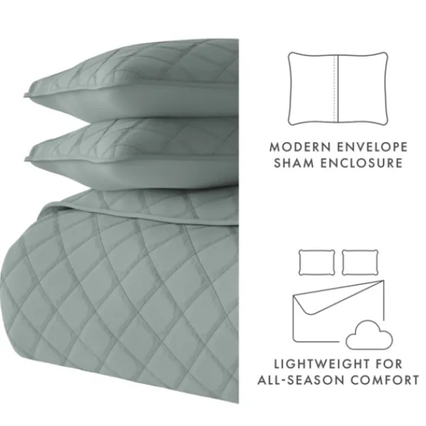 Quilts-Kirkland's Home Stitched Diamond 2-Pc. Twin Quilt Set Green