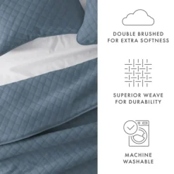 Quilts-Kirkland's Home Stitched Diamond 2-Pc. Twin Quilt Set Blue