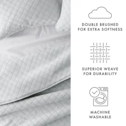 Quilts-Kirkland's Home Stitched Diamond 2-Pc. Twin Quilt Set Gray