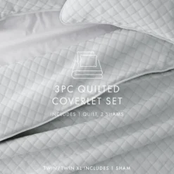 Quilts-Kirkland's Home Stitched Diamond 2-Pc. Twin Quilt Set Gray