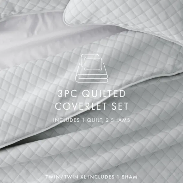 Quilts-Kirkland's Home Stitched Diamond 2-Pc. Twin Quilt Set Gray