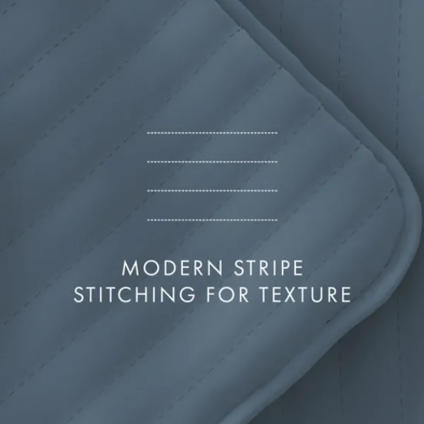 Quilts-Kirkland's Home Stitched Stripes 3-Pc. Queen Quilt Set Blue