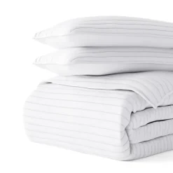 Quilts-Kirkland's Home Stitched Stripes 3-Pc. Queen Quilt Set White
