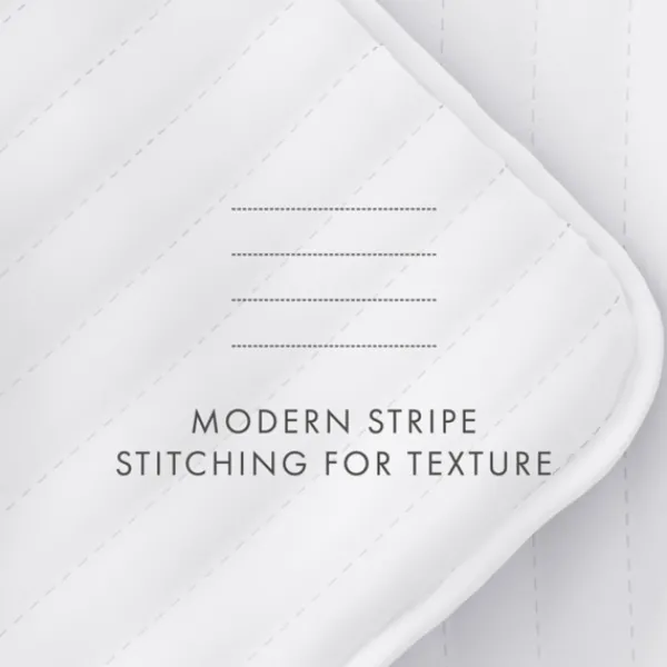 Quilts-Kirkland's Home Stitched Stripes 3-Pc. Queen Quilt Set White