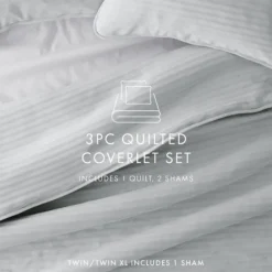 Quilts-Kirkland's Home Stitched Stripes 2-Pc. Twin Quilt Set Gray