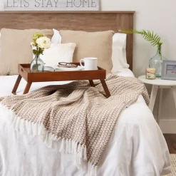 Blankets & Throws-Kirkland's Home Stone And White Arrowhead Throw Tan