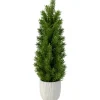 Trees & Topiaries-Kirkland's Home Stone Base Fir Mini Potted Christmas Tree Green/Gray