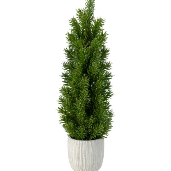 Trees & Topiaries-Kirkland's Home Stone Base Fir Mini Potted Christmas Tree Green/Gray