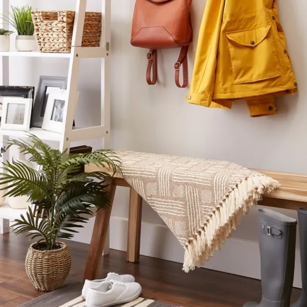 Blankets & Throws-Kirkland's Home Stone Basket Weave Throw Tan