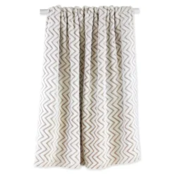Blankets & Throws-Kirkland's Home Stone Chevron Plush Throw Tan