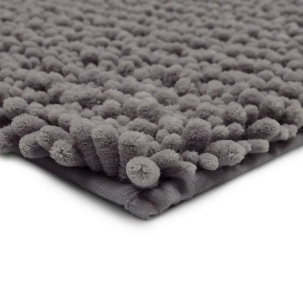 Bathroom Rugs-Kirkland's Home Stone Lofty Pile Chenille Bath Mat, 45 In. Gray