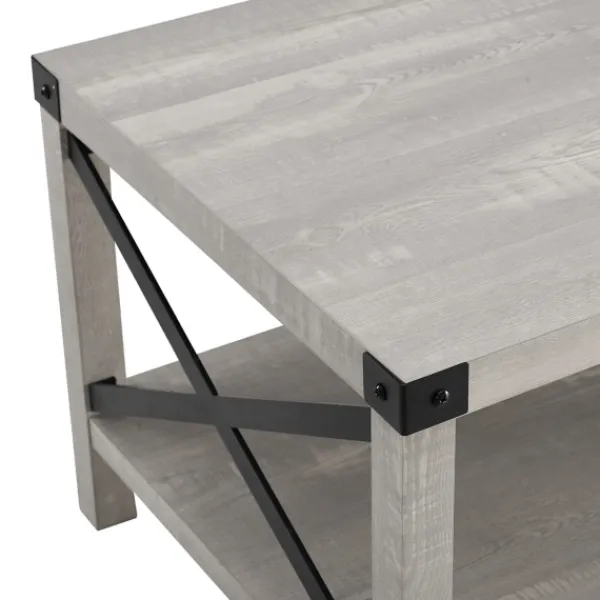 Coffee Tables-Kirkland's Home Stone Modern Farmhouse Coffee Table Gray