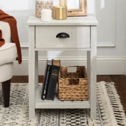 Accent & End Tables-Kirkland's Home Stone Single Drawer Accent Table Gray