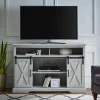 Tv Stands & Media Consoles-Kirkland's Home Stone Sliding Barn Door Highboy Tv Stand Gray