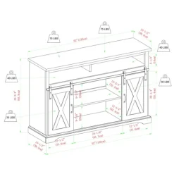 Tv Stands & Media Consoles-Kirkland's Home Stone Sliding Barn Door Highboy Tv Stand Gray
