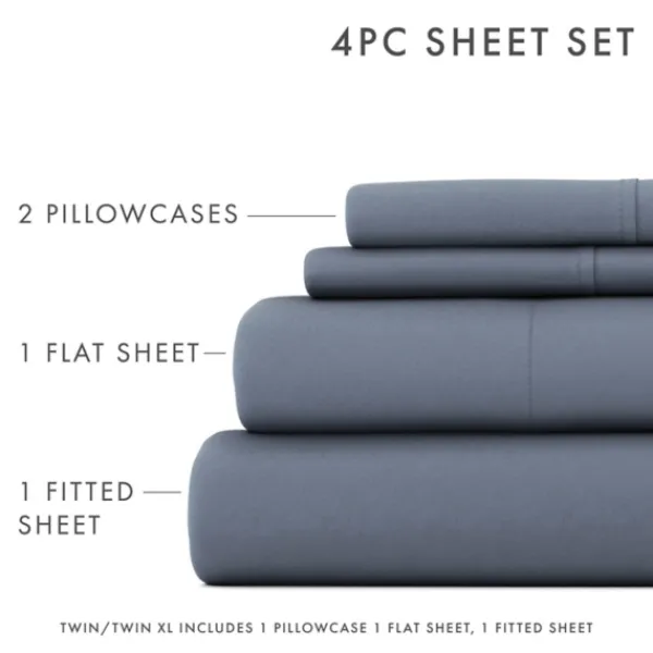Bed Sheets-Kirkland's Home Stone Ultra Soft 4-Pc. Full Sheet Set Gray