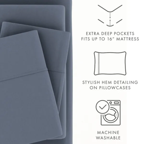Bed Sheets-Kirkland's Home Stone Ultra Soft 3-Pc. Twin Sheet Set Gray