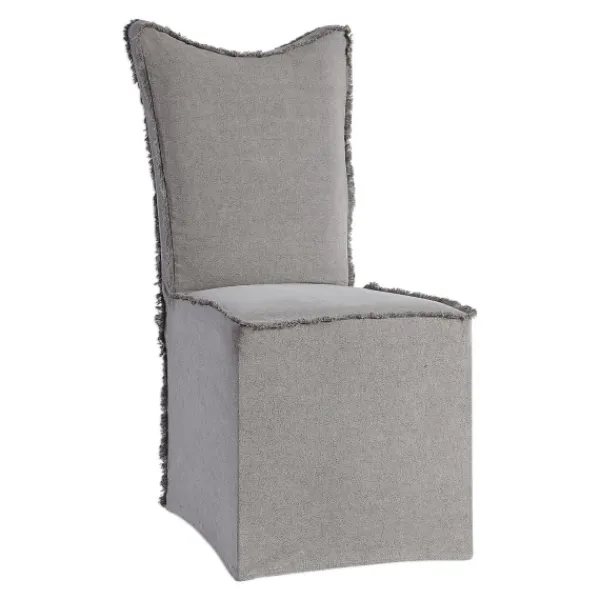 Dining Chairs-Kirkland's Home Stonewash Fringe Slipcover Dining Chairs, Set Of 2 Gray