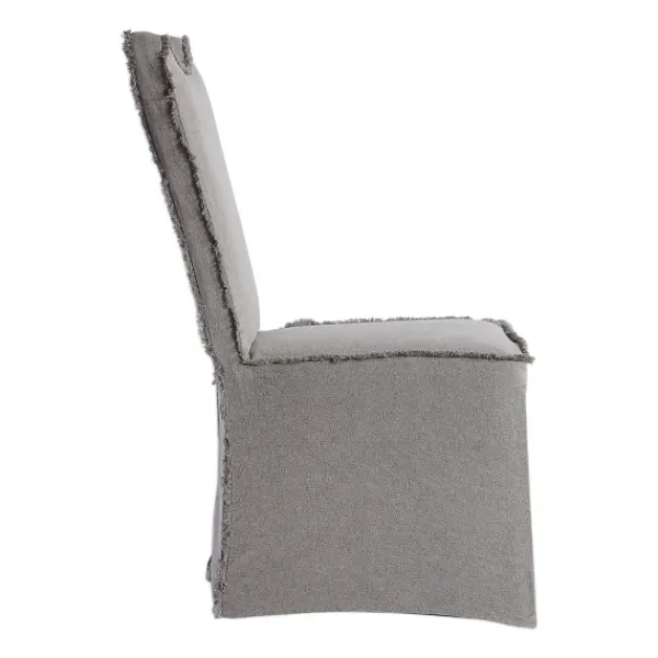 Dining Chairs-Kirkland's Home Stonewash Fringe Slipcover Dining Chairs, Set Of 2 Gray