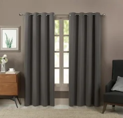 Curtains & Drapes-Kirkland's Home Stormy Blackout Curtain Panel Set, 84 In. Gray