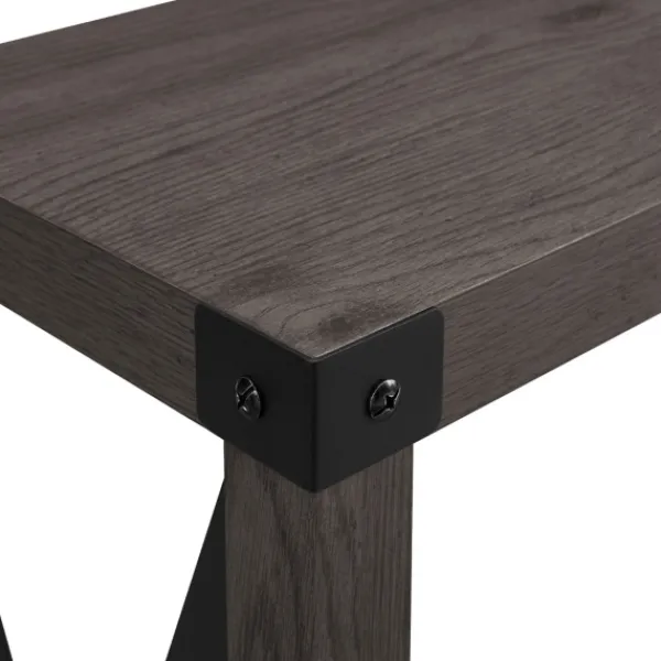 Console Tables-Kirkland's Home Stormy Gray X Side Frame Console Table