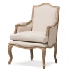 Accent Chairs-Kirkland's Home Streaked Antique Accent Chair Ivory