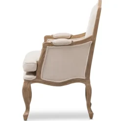Accent Chairs-Kirkland's Home Streaked Antique Accent Chair Ivory