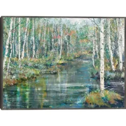Canvas Art-Kirkland's Home Streaming Framed Canvas Art Print Blue/Green/Gray