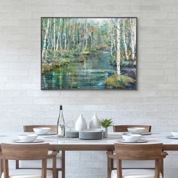 Canvas Art-Kirkland's Home Streaming Framed Canvas Art Print Blue/Green/Gray