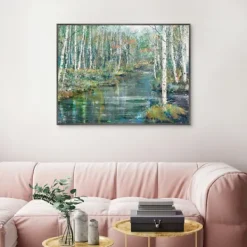 Canvas Art-Kirkland's Home Streaming Framed Canvas Art Print Blue/Green/Gray