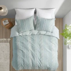 Comforters-Kirkland's Home Stripe Diamond California King Comforter Set Green