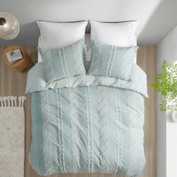 Comforters-Kirkland's Home Stripe Diamond Full/Queen Comforter Set Green