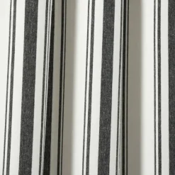 Curtains & Drapes-Kirkland's Home Stripe Farmhouse Curtain Panel Set, 63 In. Black