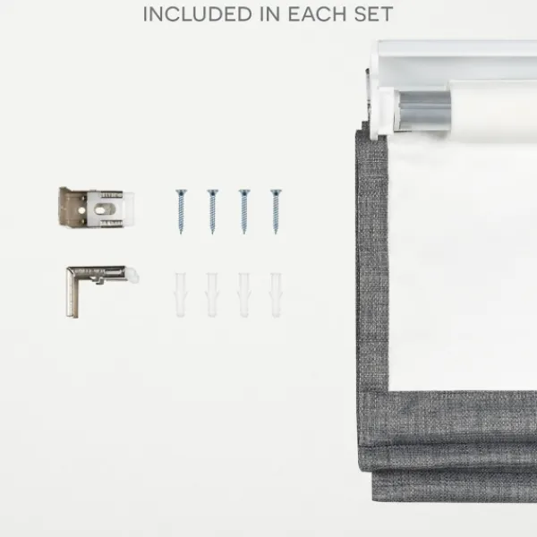Curtains & Drapes-Kirkland's Home Stripe Ricci Blackout Curtain Shade, 23 In. Gray