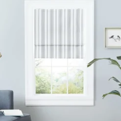 Curtains & Drapes-Kirkland's Home Stripe Ricci Out Curtain Shade, 27 In. Black