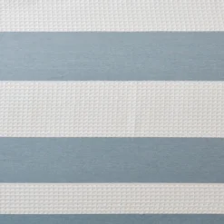 Shower Curtains-Kirkland's Home Stripe Waffle Weave Shower Curtain Blue