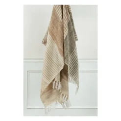 Blankets & Throws-Kirkland's Home Stripe Woven Throw Brown