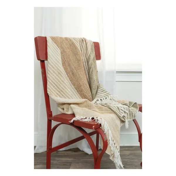 Blankets & Throws-Kirkland's Home Stripe Woven Throw Brown