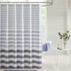 Shower Curtains-Kirkland's Home Stripe Woven Yarn Dyed Shower Curtain Blue