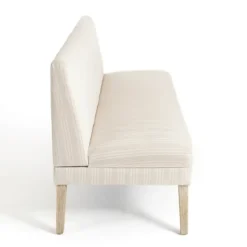 Benches & Ottomans-Kirkland's Home Striped Banquette Bench Ivory
