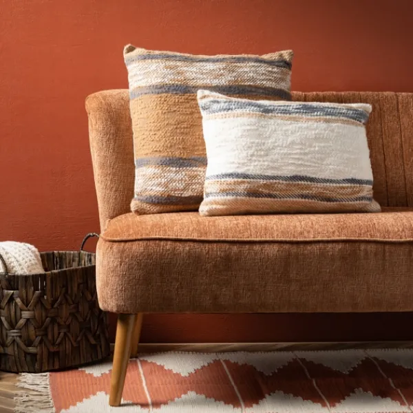 Pillows-Kirkland's Home Striped Sienna Textured Pillow Brown